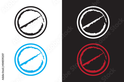 forbidden and Prohibition icon stamp. no entry road sign, stop entry Vector illustration.