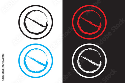 forbidden and Prohibition icon stamp. no entry road sign, stop entry Vector illustration.