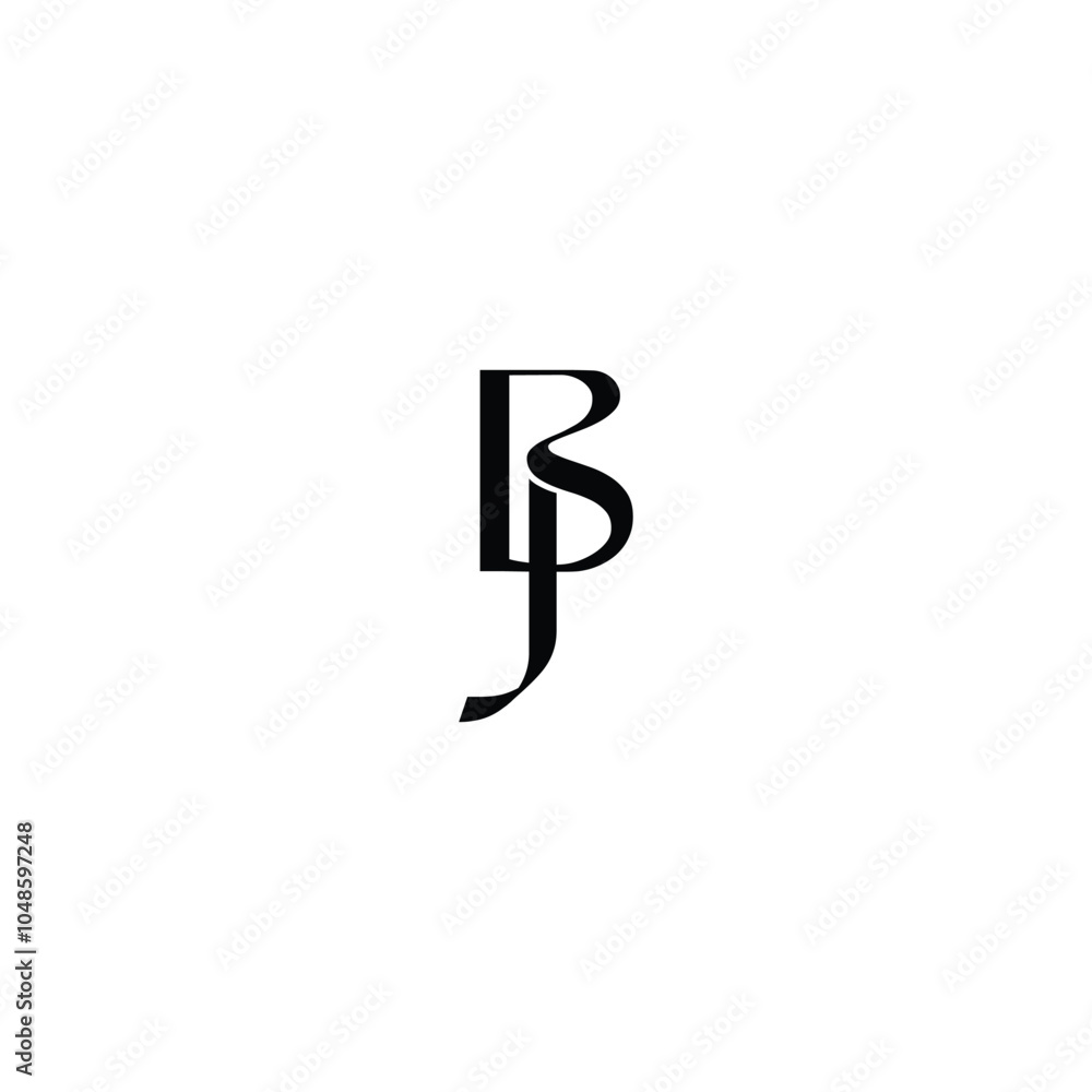 BJ monogram logo design letter text name symbol monochrome logotype alphabet character simple logo BJ monogram logo design letter text name symbol monochrome logotype alphabet character simple logo