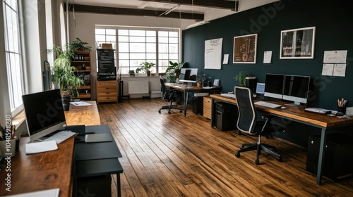 Wallpaper Mural Modern Office Space with Natural Light and Greenery Torontodigital.ca