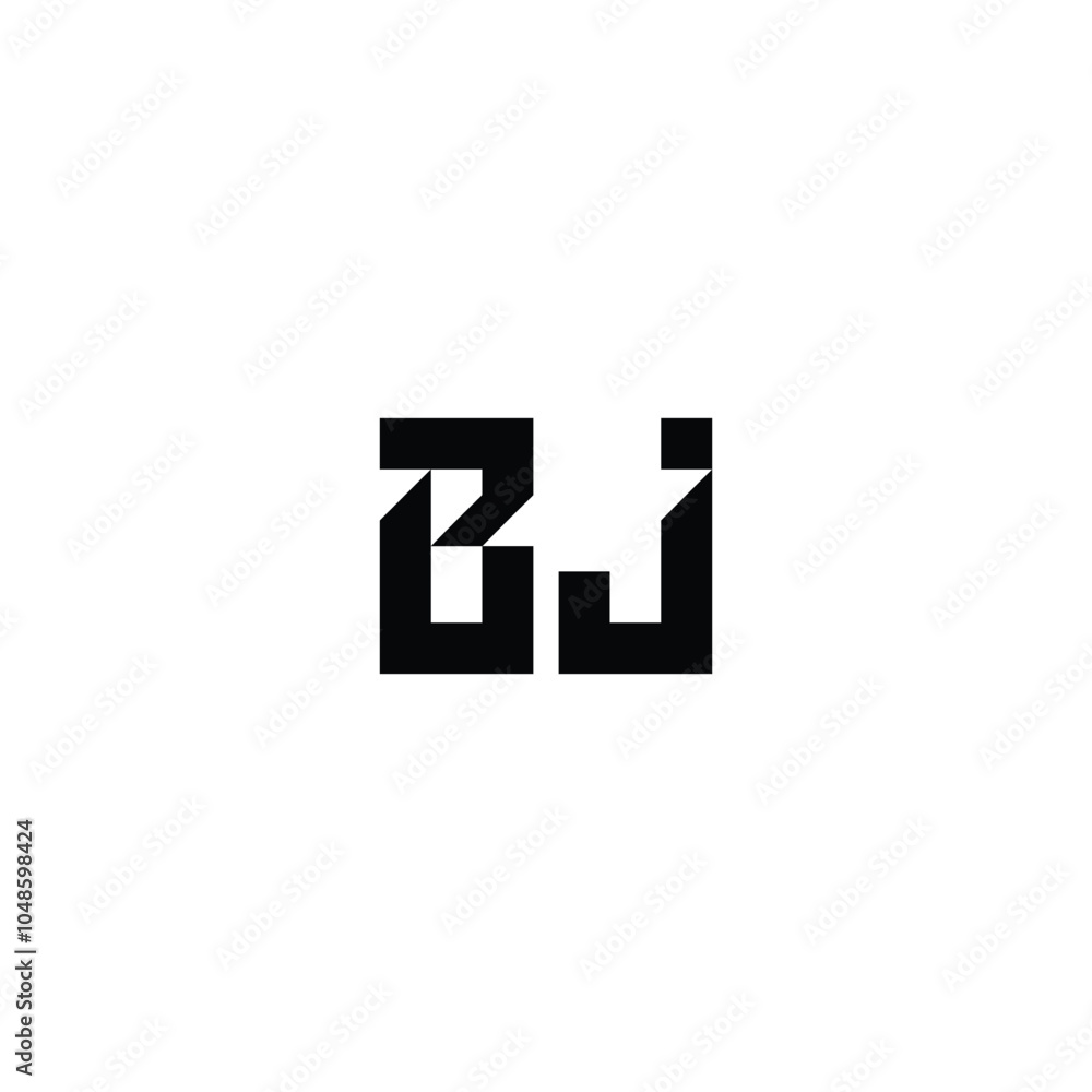 BJ monogram logo design letter text name symbol monochrome logotype alphabet character simple logo BJ monogram logo design letter text name symbol monochrome logotype alphabet character simple logo