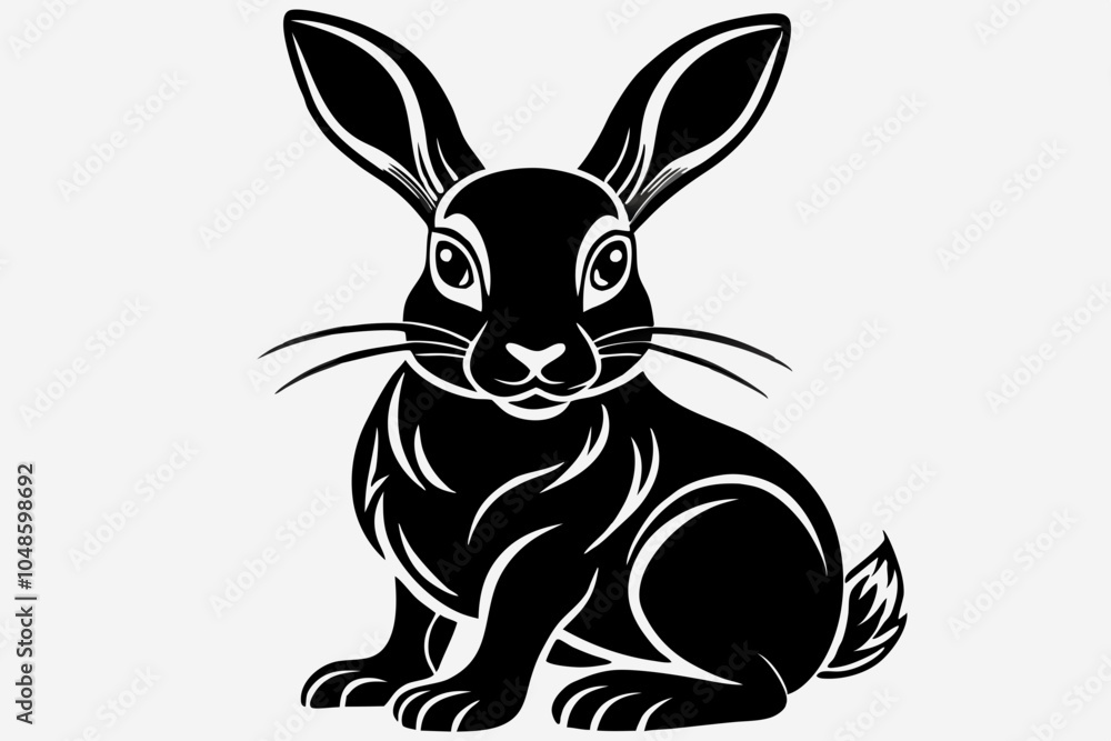 Fototapeta premium Adorable Rabbit Silhouette Design