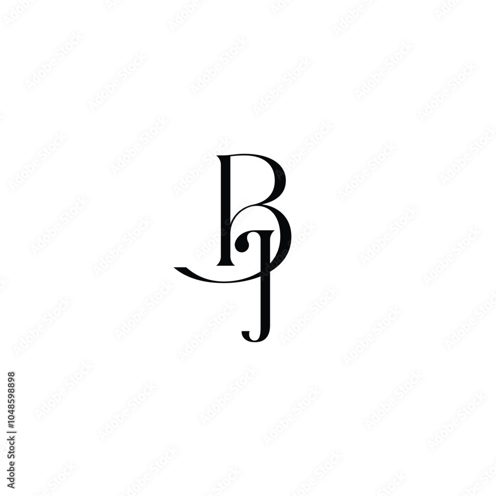 BJ monogram logo design letter text name symbol monochrome logotype alphabet character simple logo