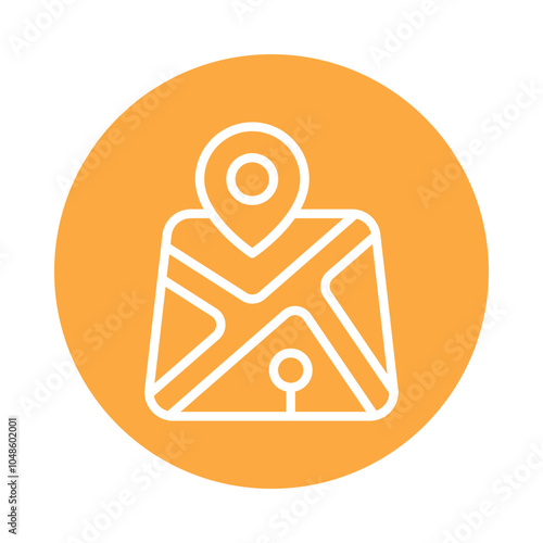 Map vector Outline Circle Design icon. Volunteering Symbol on White background EPS 10 File