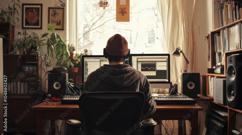 Fototapeta premium Tutor conducting an online lesson from home