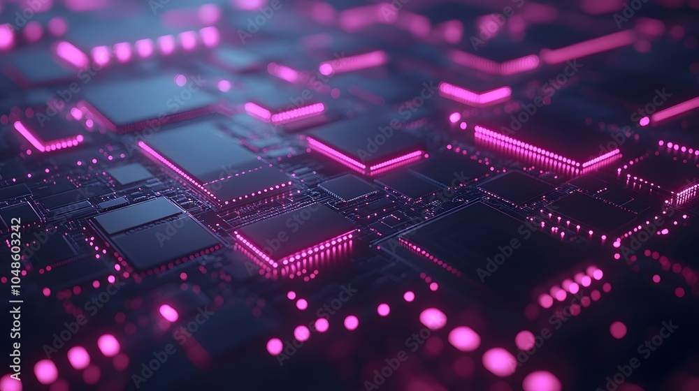 Advanced quantum processor, illuminated circuits, particle motion, digital data flow, high-tech futuristic design Advanced quantum processor, illuminated circuits, particle motion, digital data flow, high-tech futuristic design