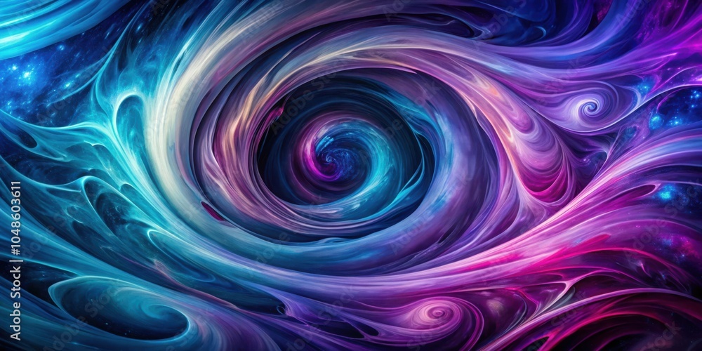Obraz premium Abstract Cosmic Swirl A mesmerizing dance of celestial hues and swirling patterns, evoking a sense of infinite depth and cosmic wonder.