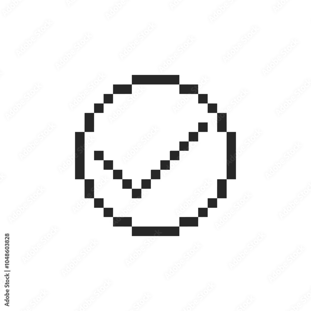 Obraz premium mark check sign pixel art