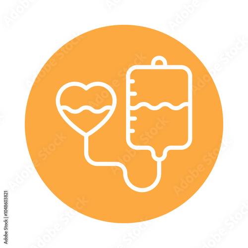 Blood Donation vector Gylph Circle Design icon. Volunteering Symbol on White background EPS 10 File