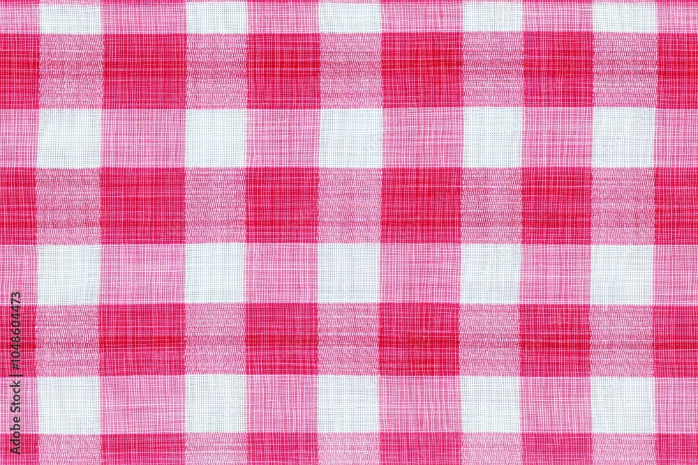Seamless of Vibrant Red and White Checkered Fabric Pattern Textile Background Seamless of Vibrant Red and White Checkered Fabric Pattern Textile Background