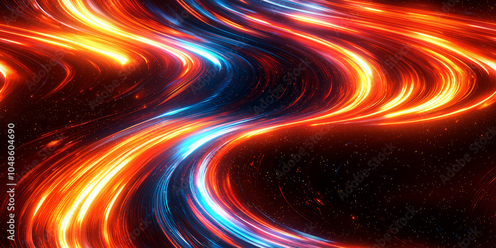 Seamless of Vibrant Swirling Abstract Energy Waves of Fiery Colorful Lights in Dynamic Digital Futuristic Design Seamless of Vibrant Swirling Abstract Energy Waves of Fiery Colorful Lights in Dynamic Digital Futuristic Design