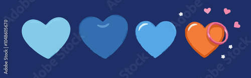 Bunte Herzen in verschiedenen Farben
