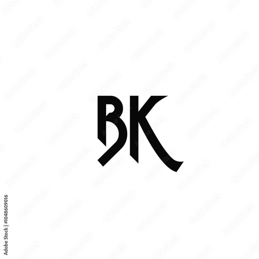 BK monogram logo design letter text name symbol monochrome logotype alphabet character simple logo BK monogram logo design letter text name symbol monochrome logotype alphabet character simple logo