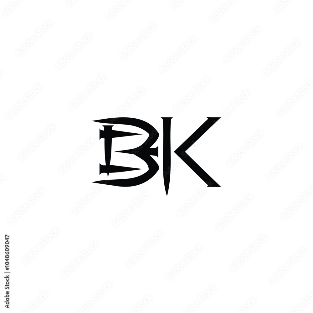 BK monogram logo design letter text name symbol monochrome logotype alphabet character simple logo BK monogram logo design letter text name symbol monochrome logotype alphabet character simple logo