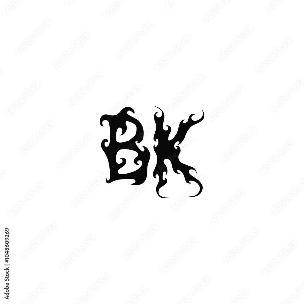 BK monogram logo design letter text name symbol monochrome logotype alphabet character simple logo BK monogram logo design letter text name symbol monochrome logotype alphabet character simple logo