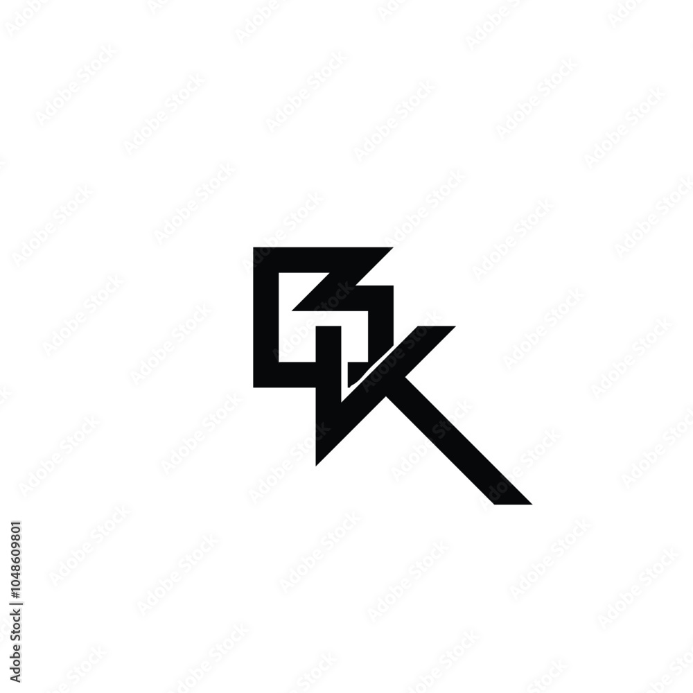 BK monogram logo design letter text name symbol monochrome logotype alphabet character simple logo