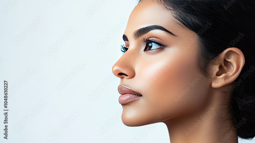 Naklejka premium Elegant Beauty Profile with Soft Natural Light