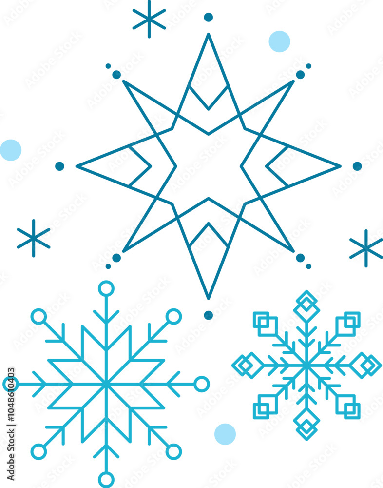 Cute blue Vector Snowflakes composition icon. Merry Christmas Cartoon Illustration for winter holiday invitation, greeting card, design Cute blue Vector Snowflakes composition icon. Merry Christmas Cartoon Illustration for winter holiday invitation, greeting card, design