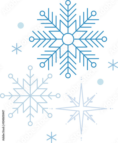 Blue snowflakes Christmas design icon. Winter time Happy holiday. Vector Cartoon style. Simple flat illustration New Year