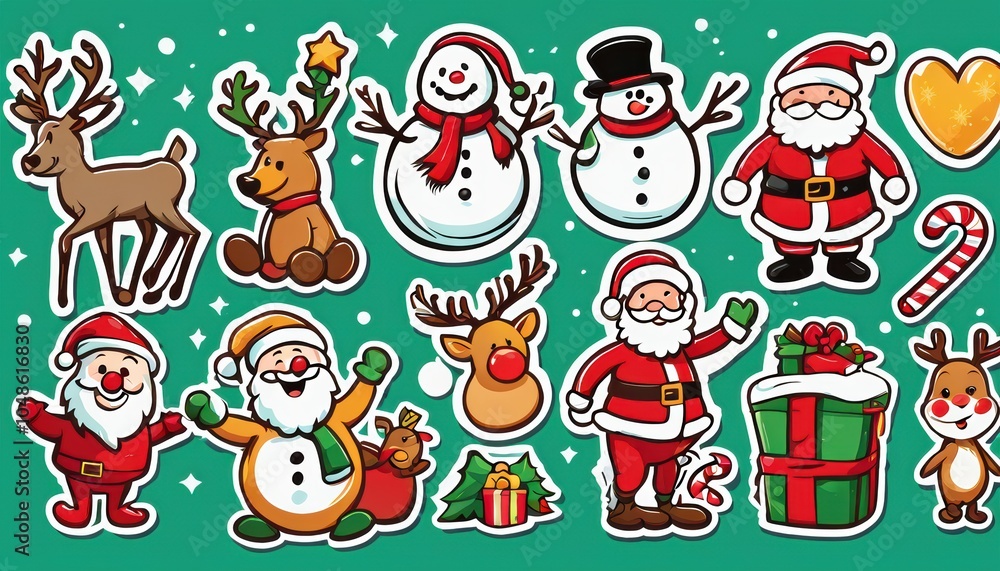 Collection of cute Christmas stickers Collection of cute Christmas stickers