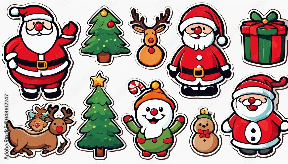 Collection of cute Christmas stickers Collection of cute Christmas stickers