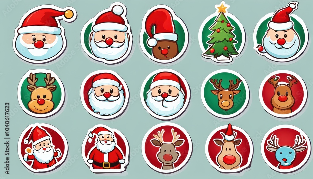 Collection of cute Christmas stickers Collection of cute Christmas stickers