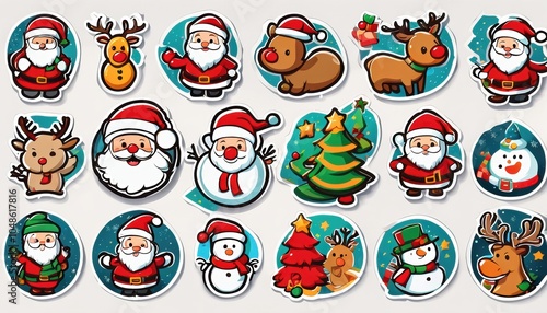 Collection of cute Christmas stickers