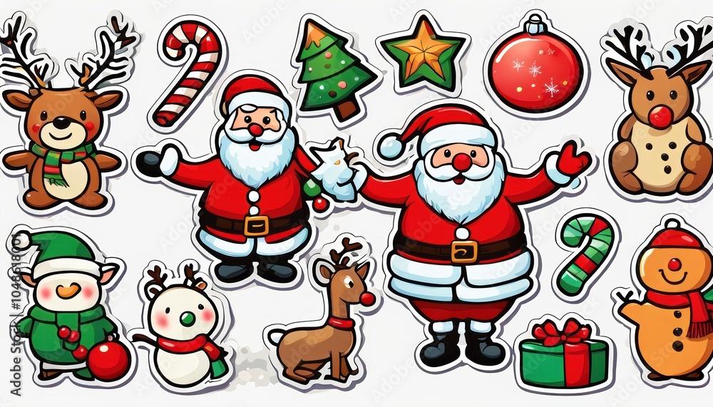 Collection of cute Christmas stickers Collection of cute Christmas stickers