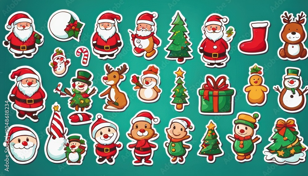 Collection of cute Christmas stickers Collection of cute Christmas stickers