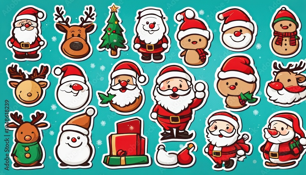 Collection of cute Christmas stickers Collection of cute Christmas stickers