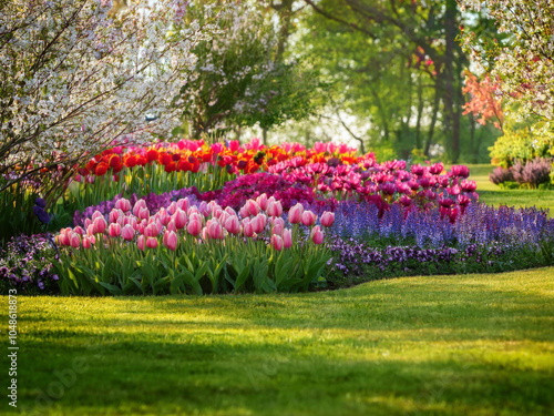flower garden in the park