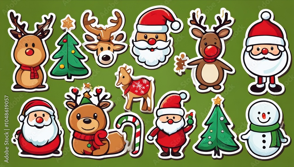 Collection of cute Christmas stickers Collection of cute Christmas stickers