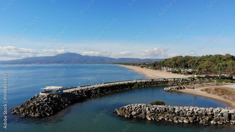 The famous Bouka Beach near Messini in Greece The famous Bouka Beach near Messini in Greece