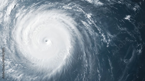 Aerial View of a Powerful Hurricane