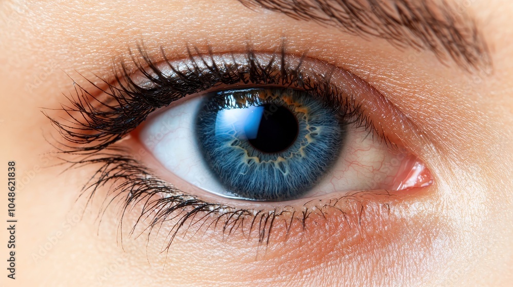 Obraz premium Closeup of Human Eye with Blue Iris Detail