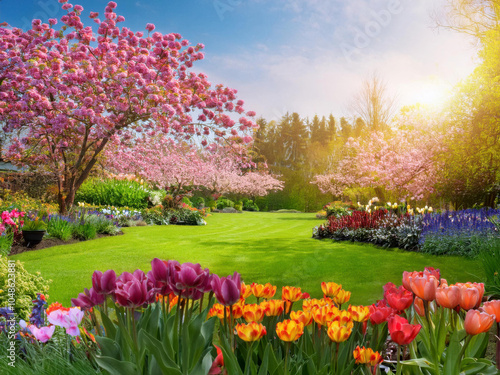 flower garden in the park