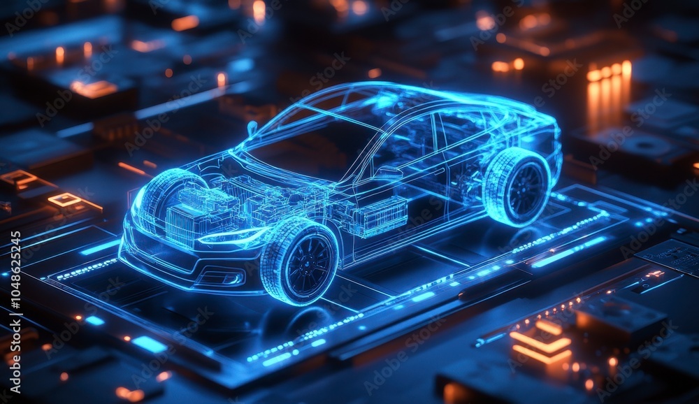 3D Digital Model of a High-Tech Electric Car 3D Digital Model of a High-Tech Electric Car