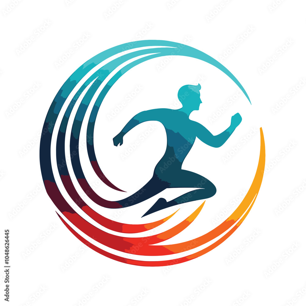 Dynamic Runner Abstract Sports Logo Design Dynamic Runner Abstract Sports Logo Design