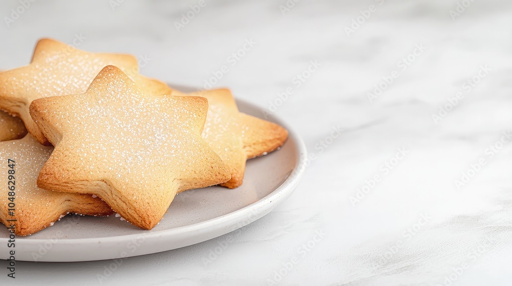 Delicious Star-Shaped Cookies on a Plate Delicious Star-Shaped Cookies on a Plate