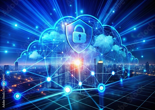 Wallpaper Mural IPsec Network Security Concept with Long Exposure Effects for Internet Protection and Cloud Computing Torontodigital.ca