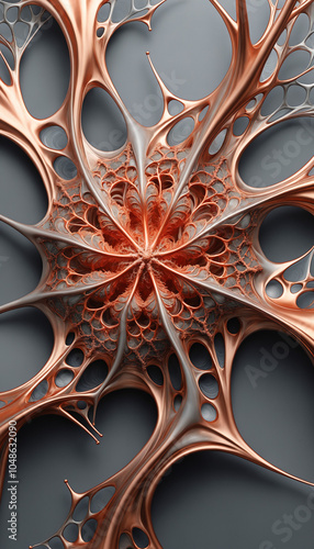 Coppertoned abstract pattern with intricate details photo