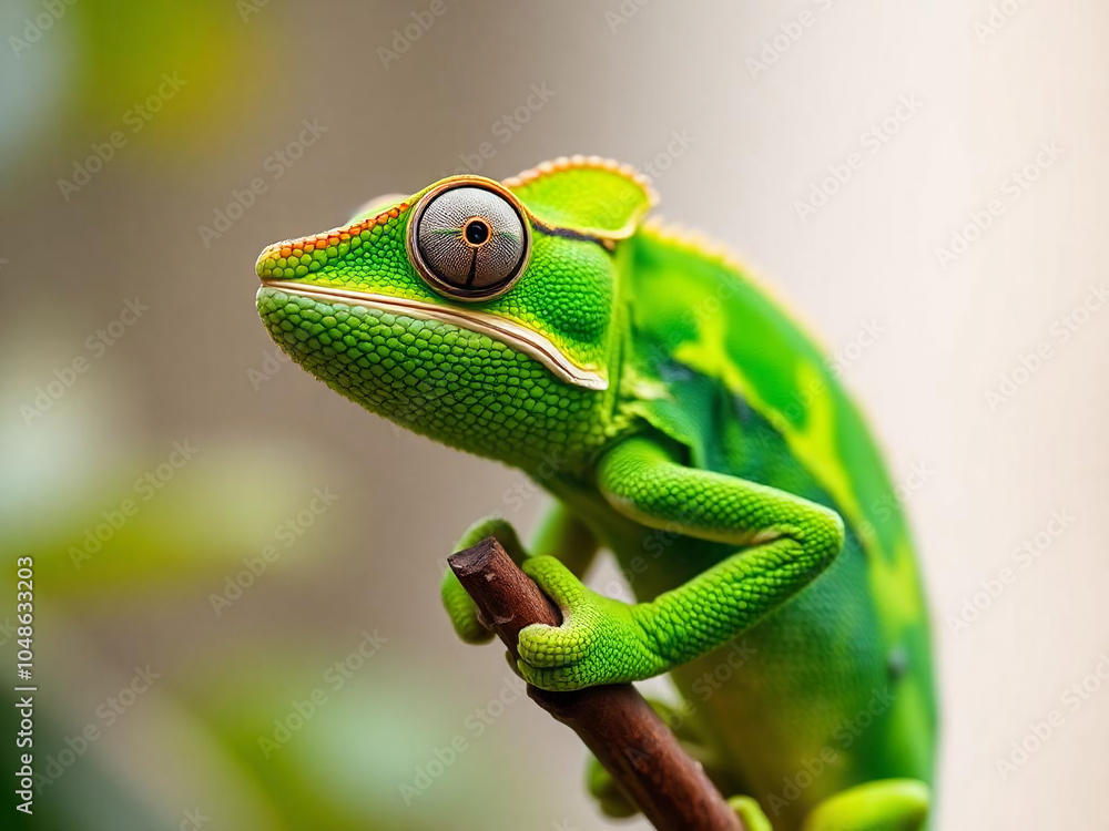 Naklejka premium green tree frog on a leaf