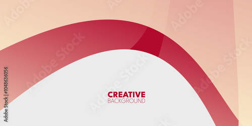 A design with curved, reddish shapes on a light beige and white background. 