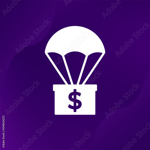 parachute money icon for web
