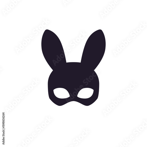 rabbit mask icon, sex shop logo design