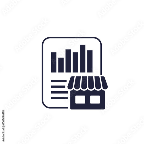 shop metrics icon, sales report vector