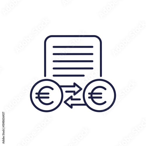 transaction info line icon with euro