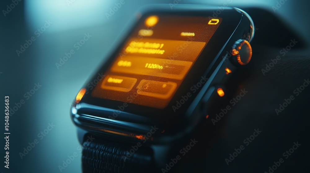Obraz premium Smartwatch Displaying Heart Rate Data on Screen
