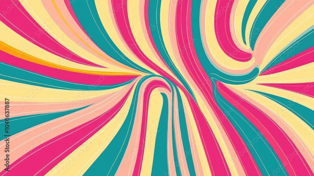 Vibrant Abstract Lines in Colorful Pop Art Style Vibrant Abstract Lines in Colorful Pop Art Style