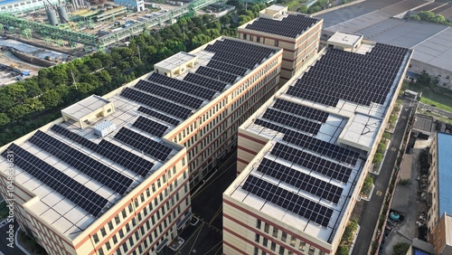 Rooftop new energy photovoltaic panels for power generation photo